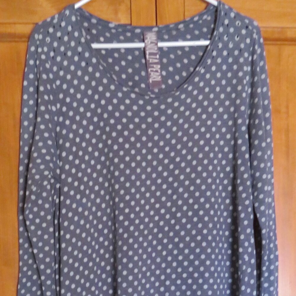 Magnolia Pearl Grey Polka Dot Dylan LS  Dress